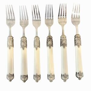 Hampton Silversmiths 'San Remo' Flatware Stainless Ivory Salad Forks-Set of 6